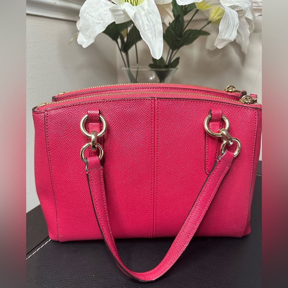 Authentic Coach mini carry all in cross grain leather and dust bag EUC - Picture 8 of 17